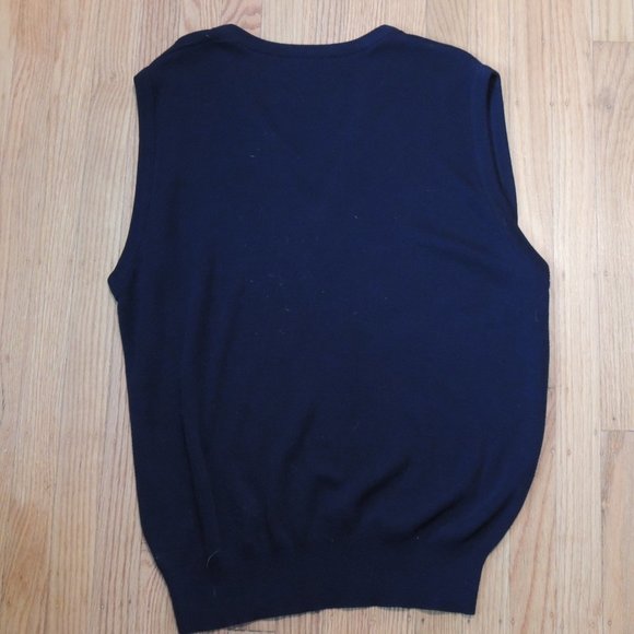Vintage IZOD Sweater Vest Navy Blue Size Large - Picture 4 of 4